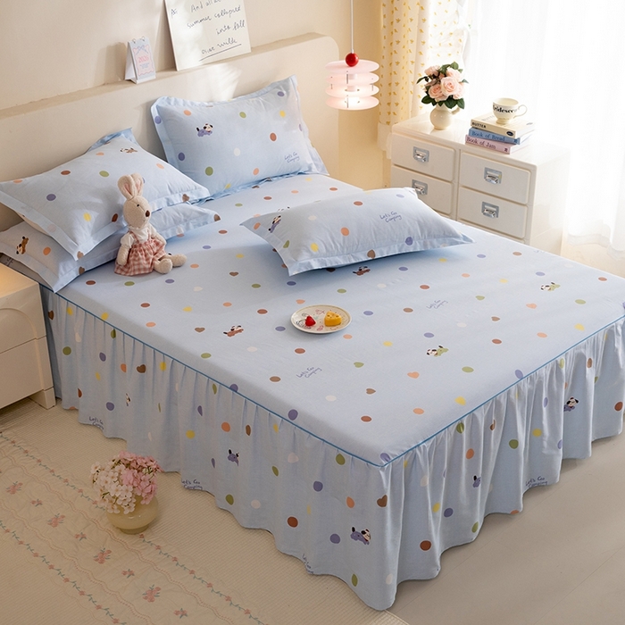 91家纺网 家纺一手货源 找家纺 八十八家纺 2025新款全棉12868系列四件套单品床裙 布丁