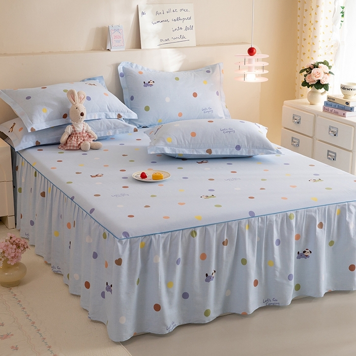 91家纺网 家纺一手货源 找家纺 八十八家纺 2025新款全棉12868系列四件套单品床裙 布丁