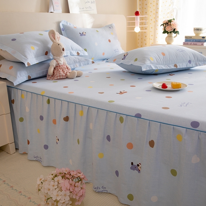 91家纺网 家纺一手货源 找家纺 八十八家纺 2025新款全棉12868系列四件套单品床裙 布丁