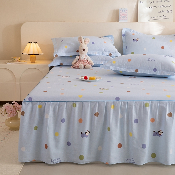 91家纺网 家纺一手货源 找家纺 八十八家纺 2025新款全棉12868系列四件套单品床裙 布丁