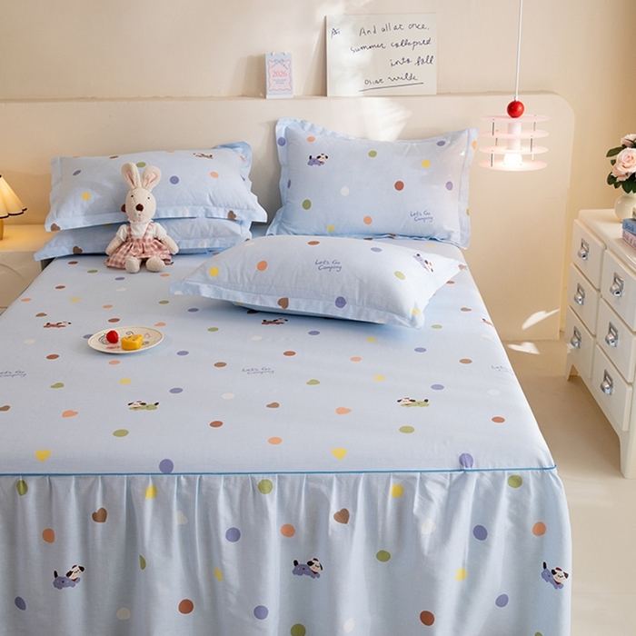 91家纺网 家纺一手货源 找家纺 八十八家纺 2025新款全棉12868系列四件套单品床裙 布丁