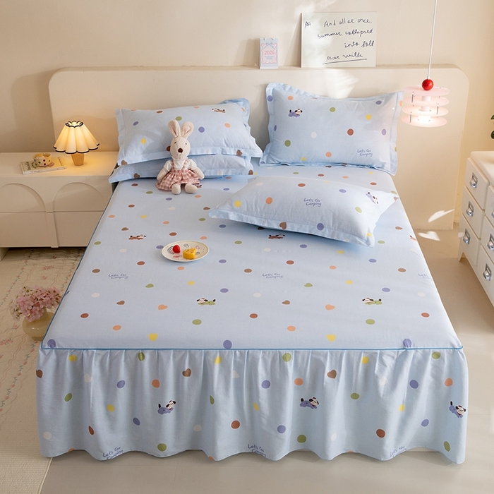 八十八家纺 2025新款全棉12868系列四件套单品床裙 布丁