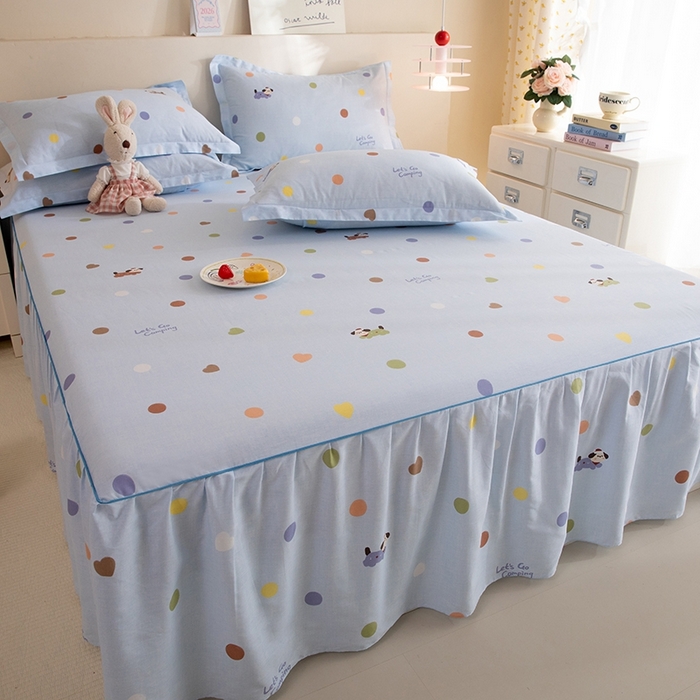 91家纺网 家纺一手货源 找家纺 八十八家纺 2025新款全棉12868系列四件套单品床裙 布丁