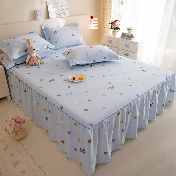 91家纺网 家纺一手货源 找家纺 八十八家纺 2025新款全棉12868系列四件套单品床裙 布丁