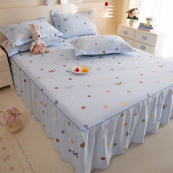 91家纺网 家纺一手货源 找家纺 八十八家纺 2025新款全棉12868系列四件套单品床裙 布丁