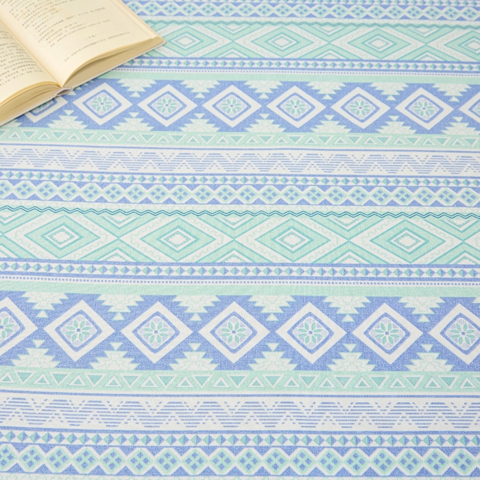 91家纺网 家纺一手货源 找家纺 首爱家纺 2026新款工艺款原棉印花老粗布床单系列蓝色恋格