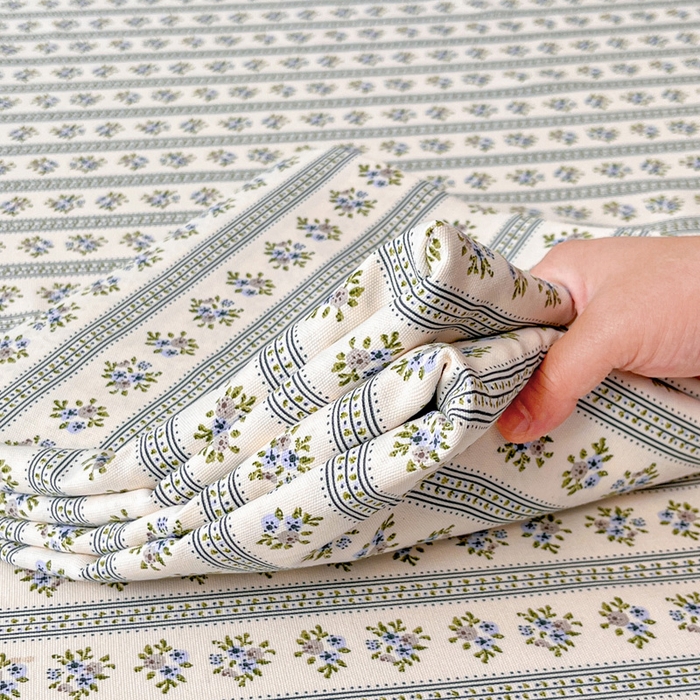 91家纺网 家纺一手货源 找家纺 首爱家纺 2026新款工艺款原棉印花老粗布床单系列蓝心