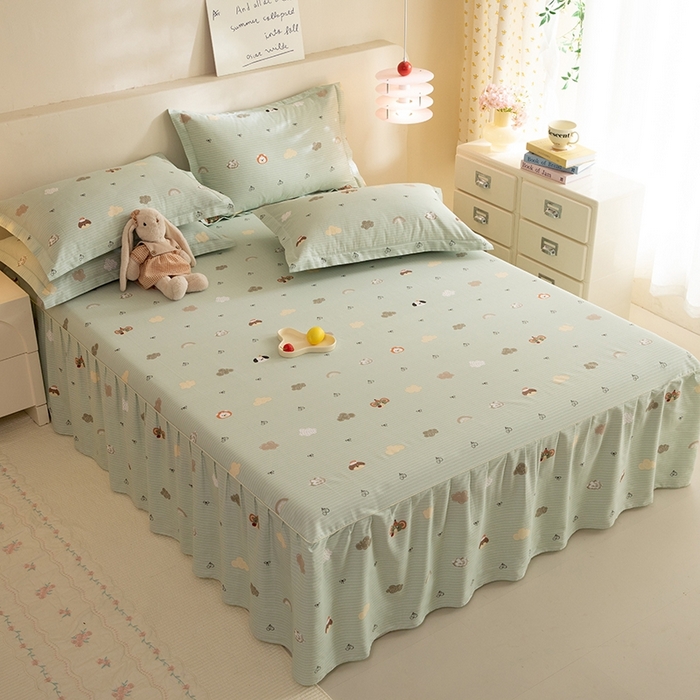 91家纺网 家纺一手货源 找家纺 八十八家纺 2025新款全棉12868系列四件套单品床裙 萌宠乐园