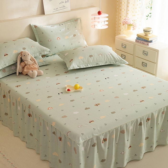 91家纺网 家纺一手货源 找家纺 八十八家纺 2025新款全棉12868系列四件套单品床裙 萌宠乐园