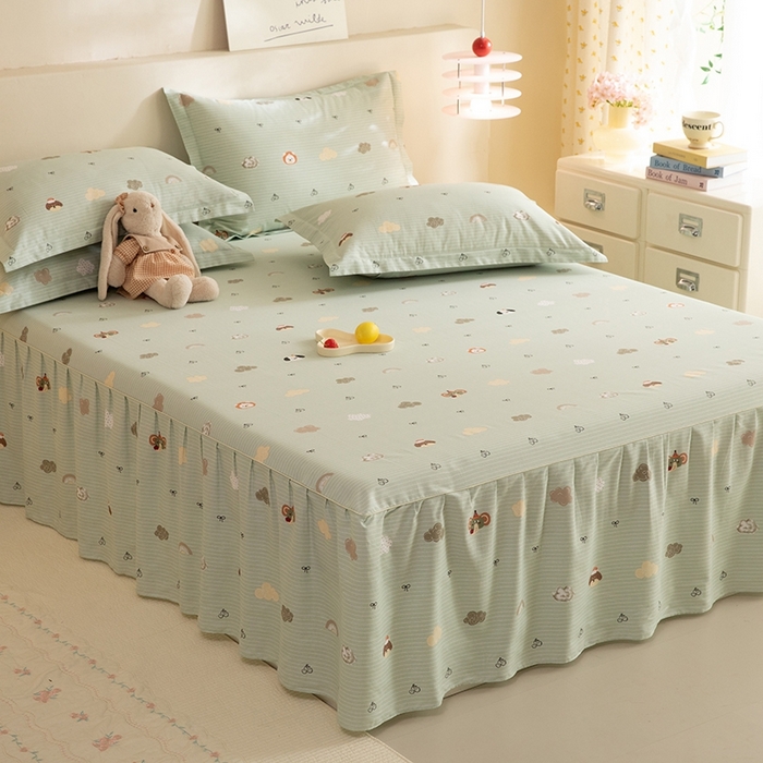 91家纺网 家纺一手货源 找家纺 八十八家纺 2025新款全棉12868系列四件套单品床裙 萌宠乐园