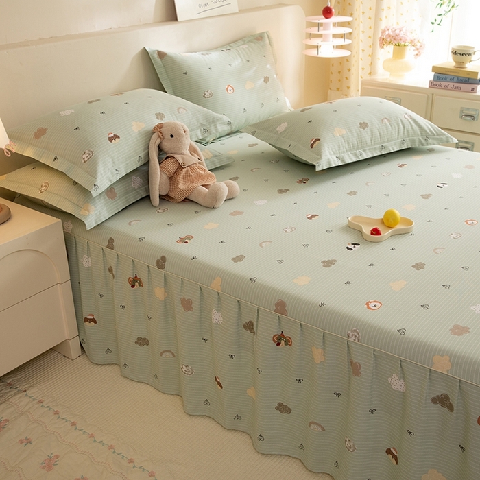 91家纺网 家纺一手货源 找家纺 八十八家纺 2025新款全棉12868系列四件套单品床裙 萌宠乐园