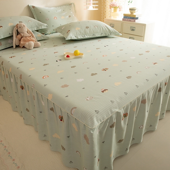 91家纺网 家纺一手货源 找家纺 八十八家纺 2025新款全棉12868系列四件套单品床裙 萌宠乐园