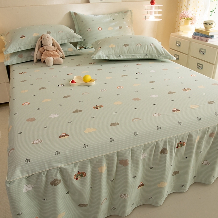 91家纺网 家纺一手货源 找家纺 八十八家纺 2025新款全棉12868系列四件套单品床裙 萌宠乐园