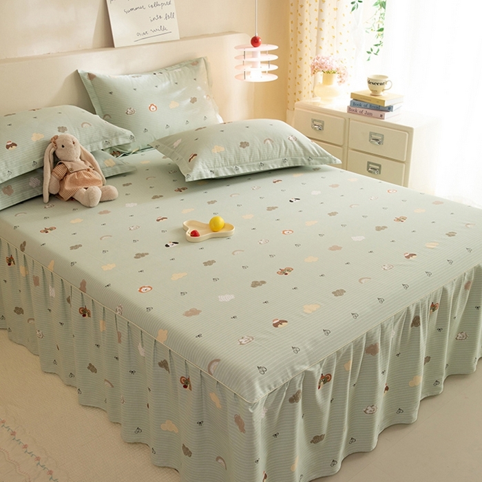 91家纺网 家纺一手货源 找家纺 八十八家纺 2025新款全棉12868系列四件套单品床裙 萌宠乐园