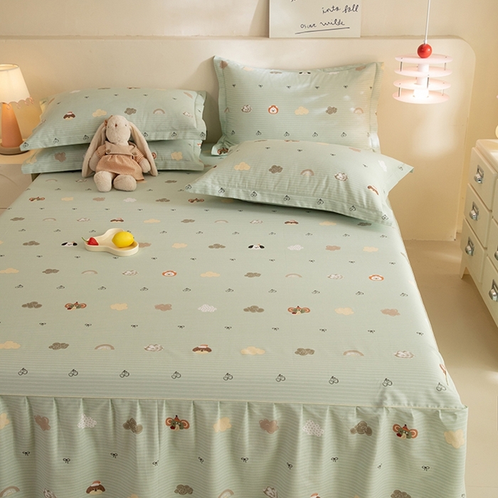 91家纺网 家纺一手货源 找家纺 八十八家纺 2025新款全棉12868系列四件套单品床裙 萌宠乐园