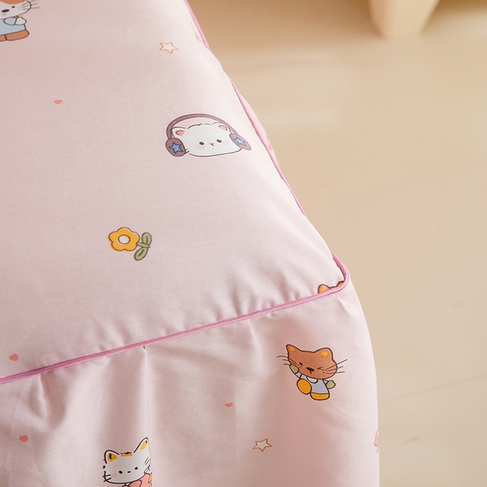 91家纺网 家纺一手货源 找家纺 八十八家纺 2025新款全棉12868系列四件套单品床裙 趣猫