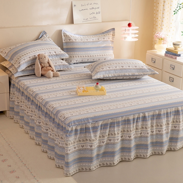 91家纺网 家纺一手货源 找家纺 八十八家纺 2025新款全棉12868系列四件套单品床裙 心软曲奇