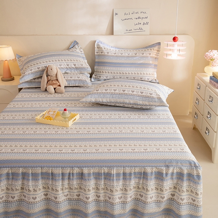 91家纺网 家纺一手货源 找家纺 八十八家纺 2025新款全棉12868系列四件套单品床裙 心软曲奇