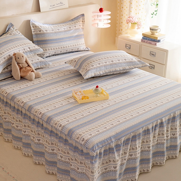 91家纺网 家纺一手货源 找家纺 八十八家纺 2025新款全棉12868系列四件套单品床裙 心软曲奇