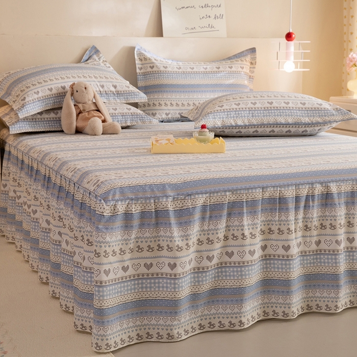 91家纺网 家纺一手货源 找家纺 八十八家纺 2025新款全棉12868系列四件套单品床裙 心软曲奇