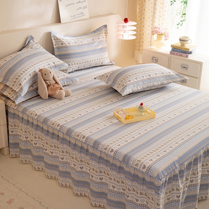 91家纺网 家纺一手货源 找家纺 八十八家纺 2025新款全棉12868系列四件套单品床裙 心软曲奇