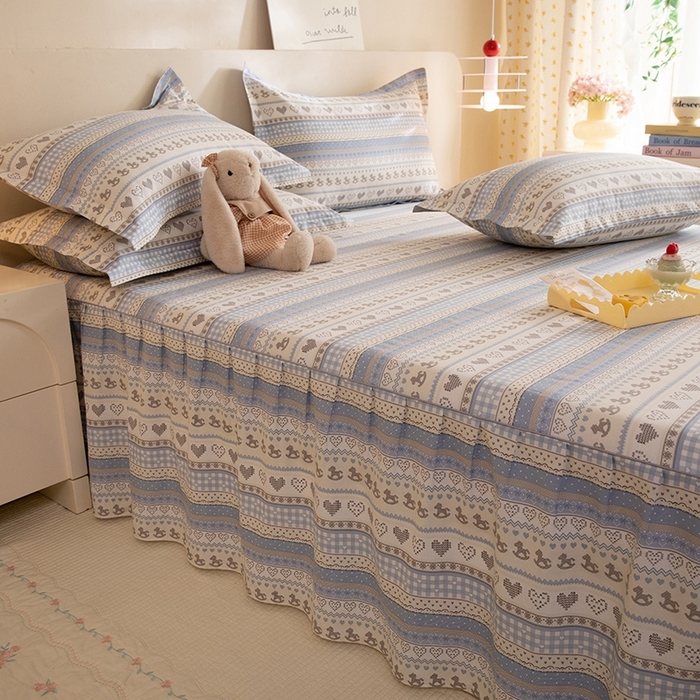 91家纺网 家纺一手货源 找家纺 八十八家纺 2025新款全棉12868系列四件套单品床裙 心软曲奇