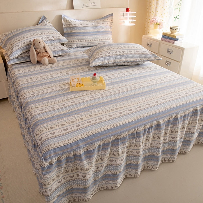 91家纺网 家纺一手货源 找家纺 八十八家纺 2025新款全棉12868系列四件套单品床裙 心软曲奇