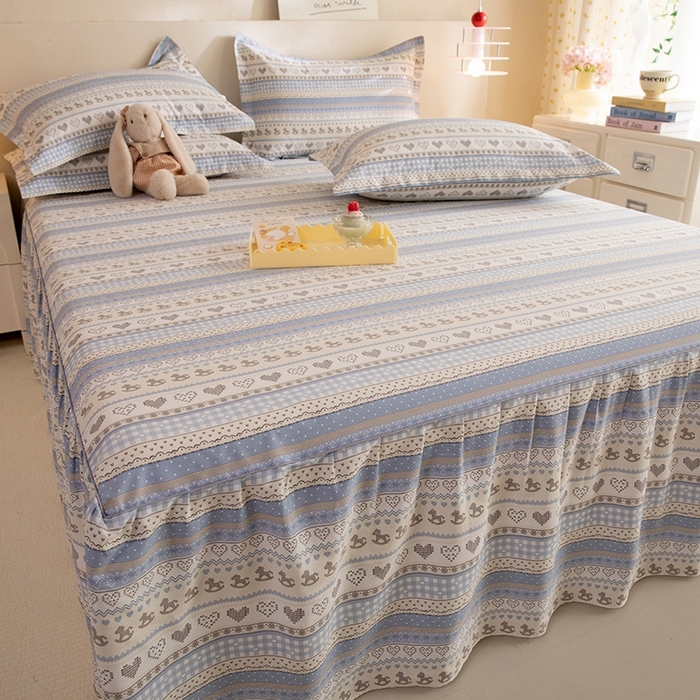 91家纺网 家纺一手货源 找家纺 八十八家纺 2025新款全棉12868系列四件套单品床裙 心软曲奇