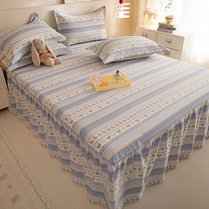 91家纺网 家纺一手货源 找家纺 八十八家纺 2025新款全棉12868系列四件套单品床裙 心软曲奇