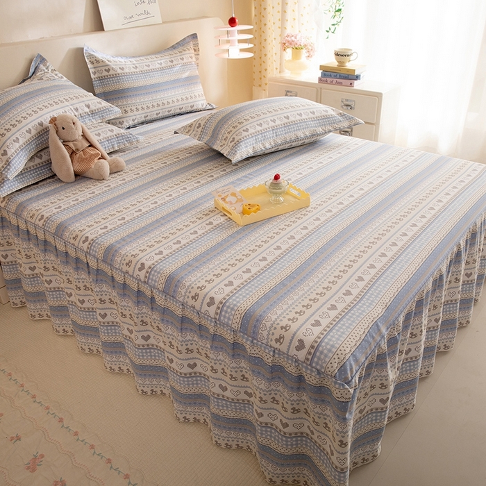 91家纺网 家纺一手货源 找家纺 八十八家纺 2025新款全棉12868系列四件套单品床裙 心软曲奇