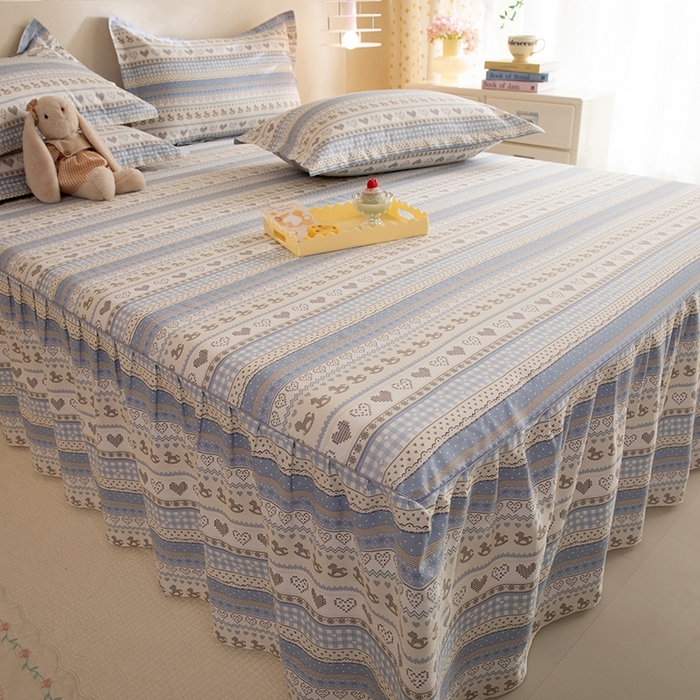 91家纺网 家纺一手货源 找家纺 八十八家纺 2025新款全棉12868系列四件套单品床裙 心软曲奇