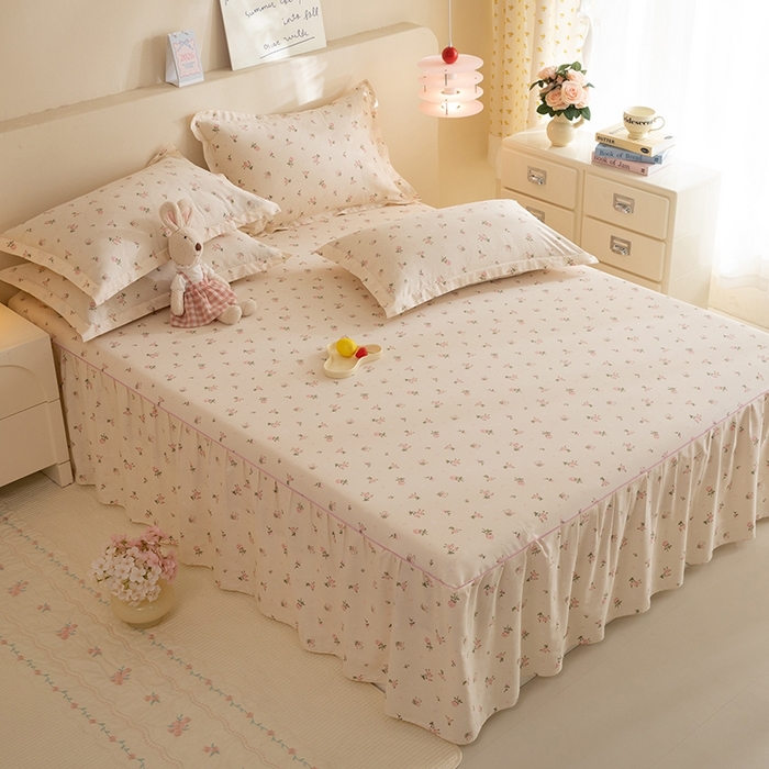 91家纺网 家纺一手货源 找家纺 八十八家纺 2025新款全棉12868系列四件套单品床裙 语末花开