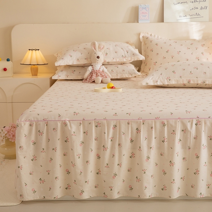 91家纺网 家纺一手货源 找家纺 八十八家纺 2025新款全棉12868系列四件套单品床裙 语末花开