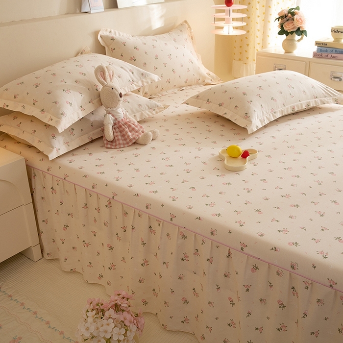 91家纺网 家纺一手货源 找家纺 八十八家纺 2025新款全棉12868系列四件套单品床裙 语末花开