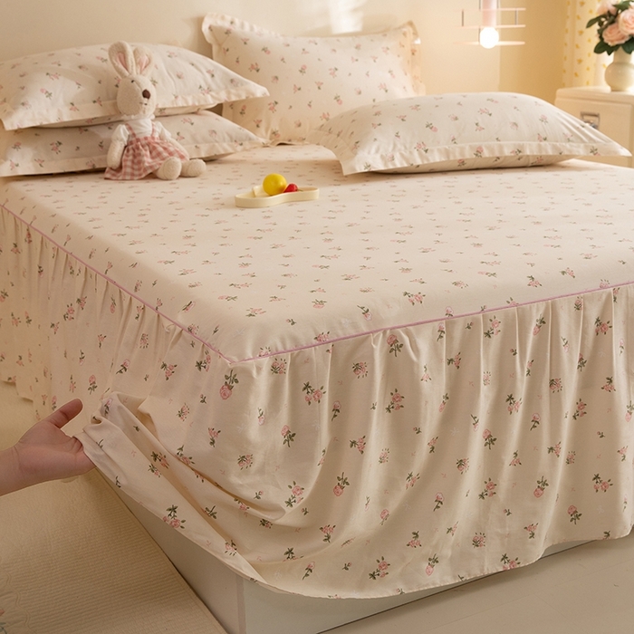 91家纺网 家纺一手货源 找家纺 八十八家纺 2025新款全棉12868系列四件套单品床裙 语末花开