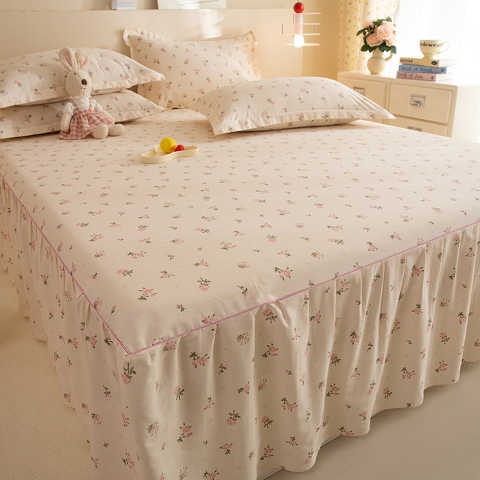 91家纺网 家纺一手货源 找家纺 八十八家纺 2025新款全棉12868系列四件套单品床裙 语末花开