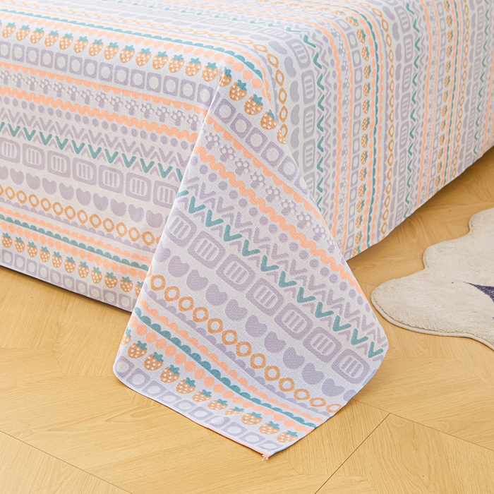 91家纺网 家纺一手货源 找家纺 棉乐町家居 2026新款工艺款原棉印花老粗布床单系列草莓情