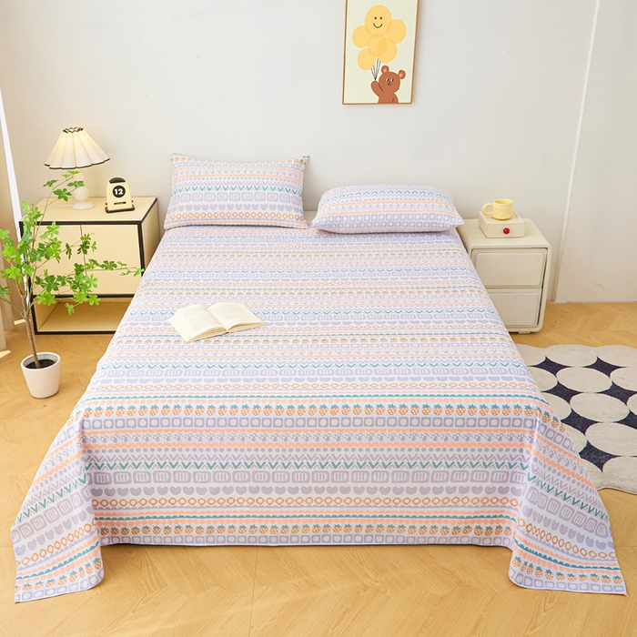 91家纺网 家纺一手货源 找家纺 棉乐町家居 2026新款工艺款原棉印花老粗布床单系列草莓情