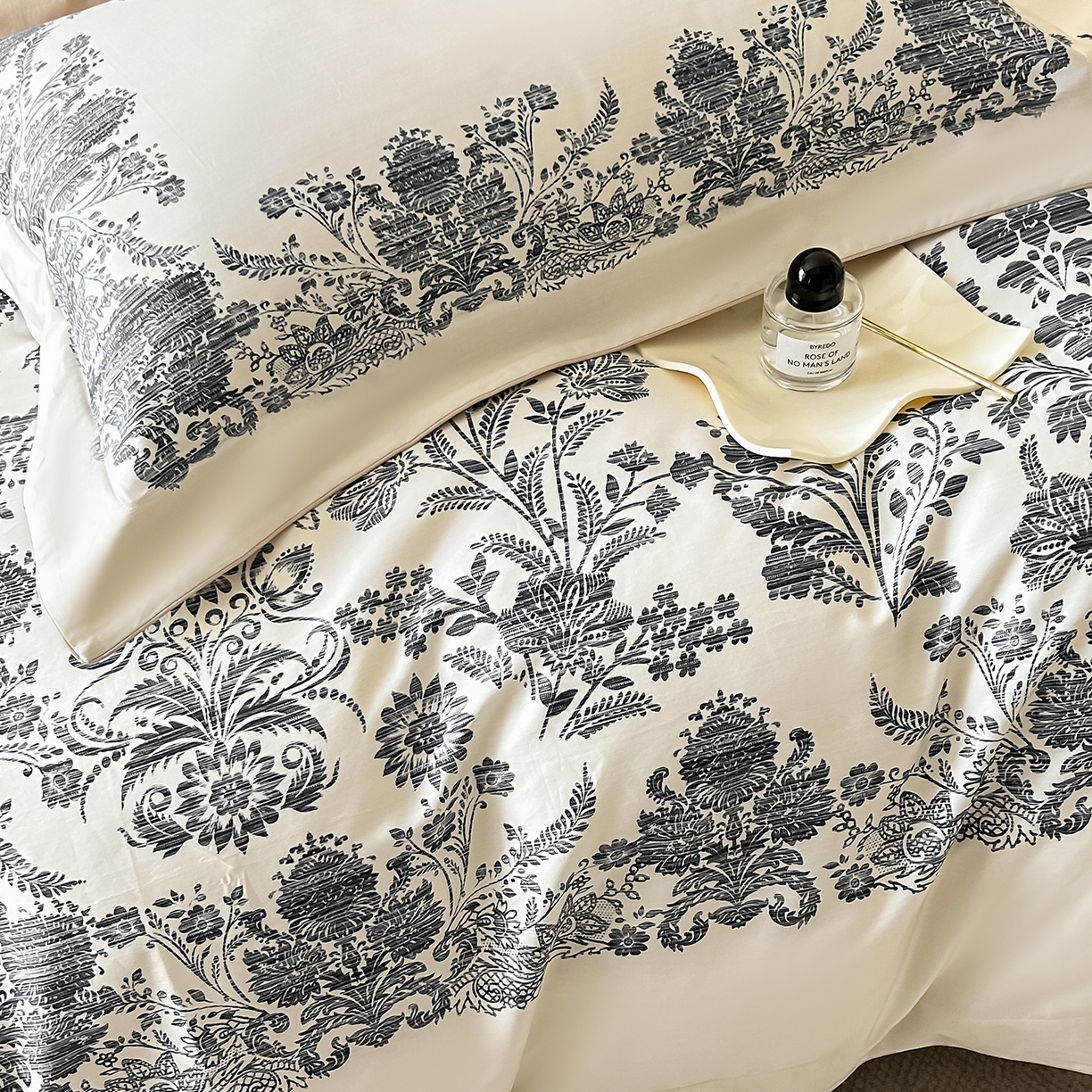 91家纺网 家纺一手货源 找家纺 置顶家纺 2026新款十里蔷薇-亲肤数码印花麻绳边系列 十里蔷薇-浅香槟