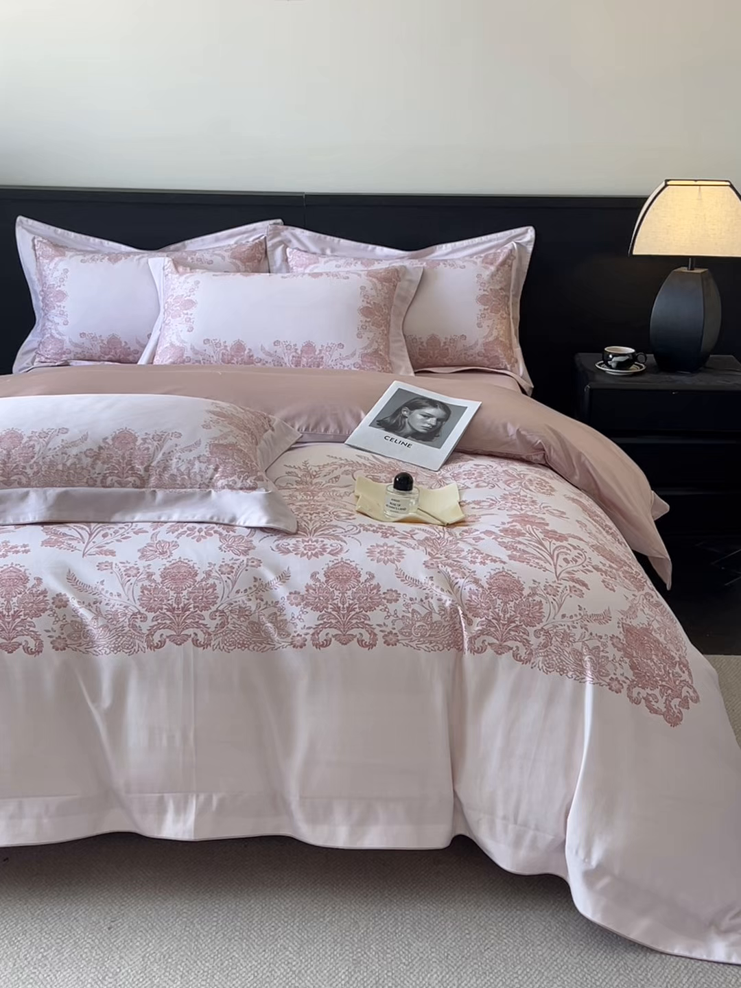 91家纺网 家纺一手货源 找家纺 置顶家纺 2026新款十里蔷薇-亲肤数码印花麻绳边系列 十里蔷薇-玉粉