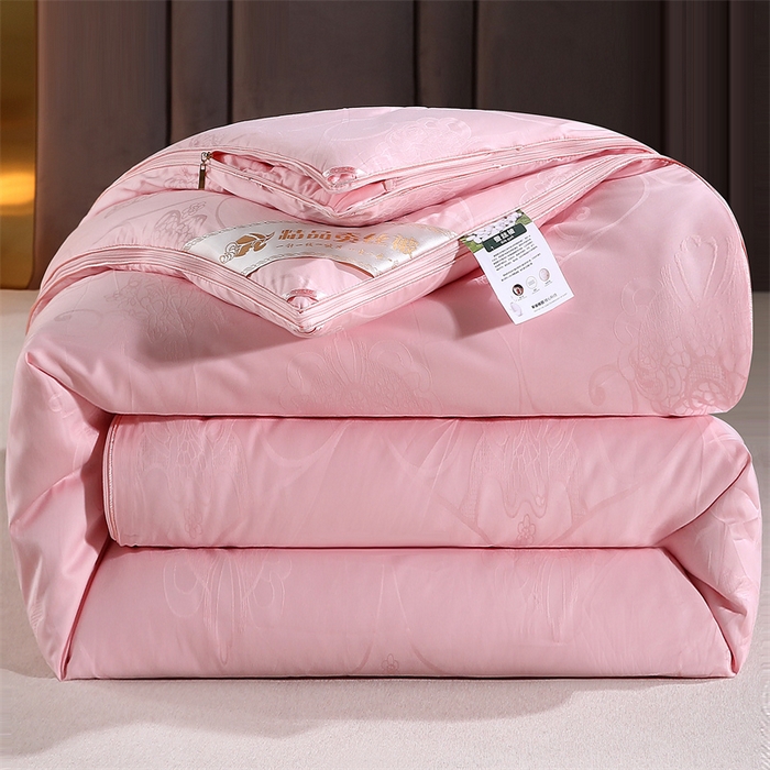 犇牛仓储供应链 2026新款全棉提花蚕丝蛋白拉链二合一子母被被子被芯 玉色