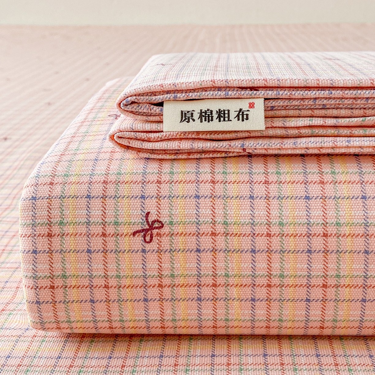 金泰莱 2026新款工艺款原棉印花老粗布床单系列彩蝶