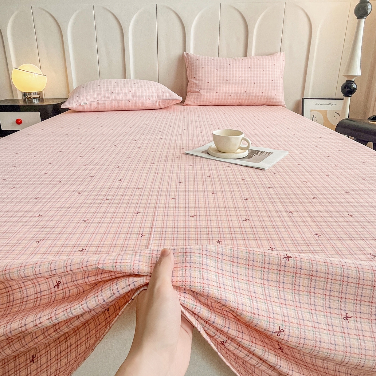 91家纺网 家纺一手货源 找家纺 金泰莱 2026新款工艺款原棉印花老粗布床单系列彩蝶