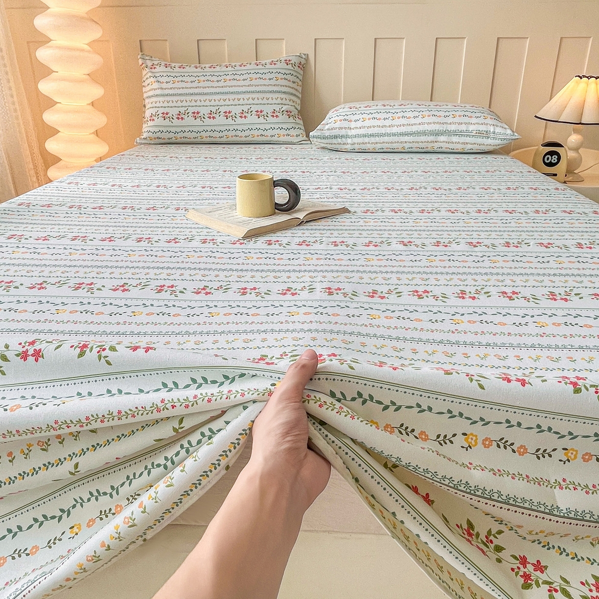 91家纺网 家纺一手货源 找家纺 金泰莱 2026新款工艺款原棉印花老粗布床单系列晨曦