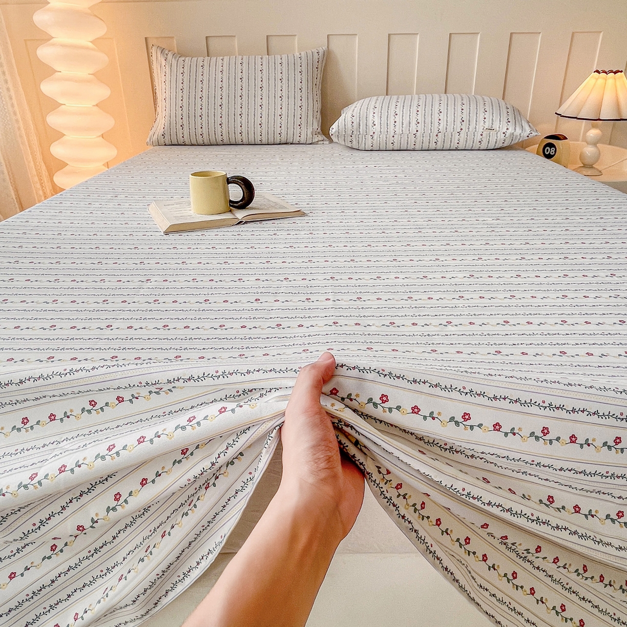 91家纺网 家纺一手货源 找家纺 金泰莱 2026新款工艺款原棉印花老粗布床单系列风雅