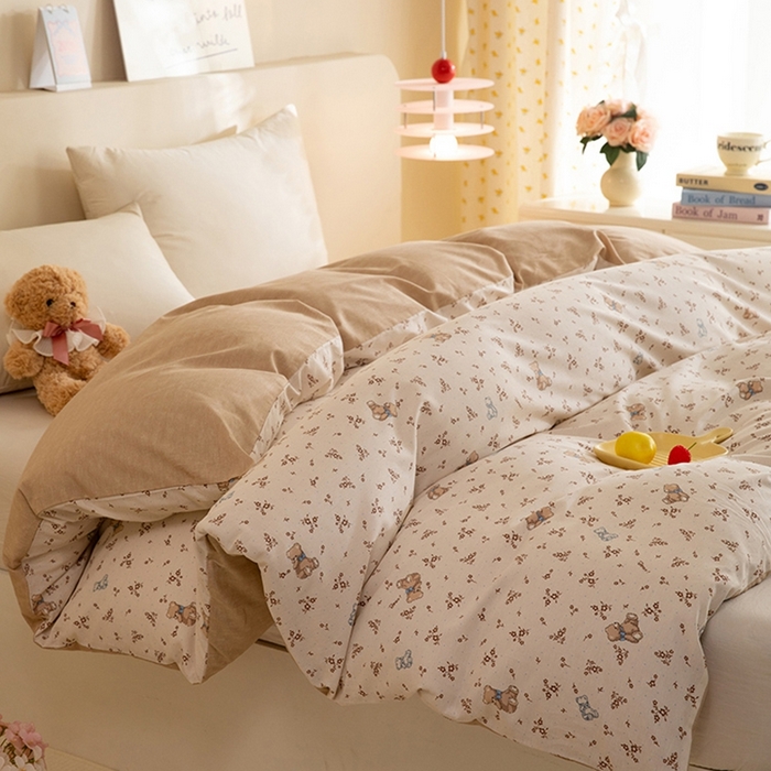 91家纺网 家纺一手货源 找家纺 八十八家纺 2025新款全棉12868系列单品被套 花间小熊