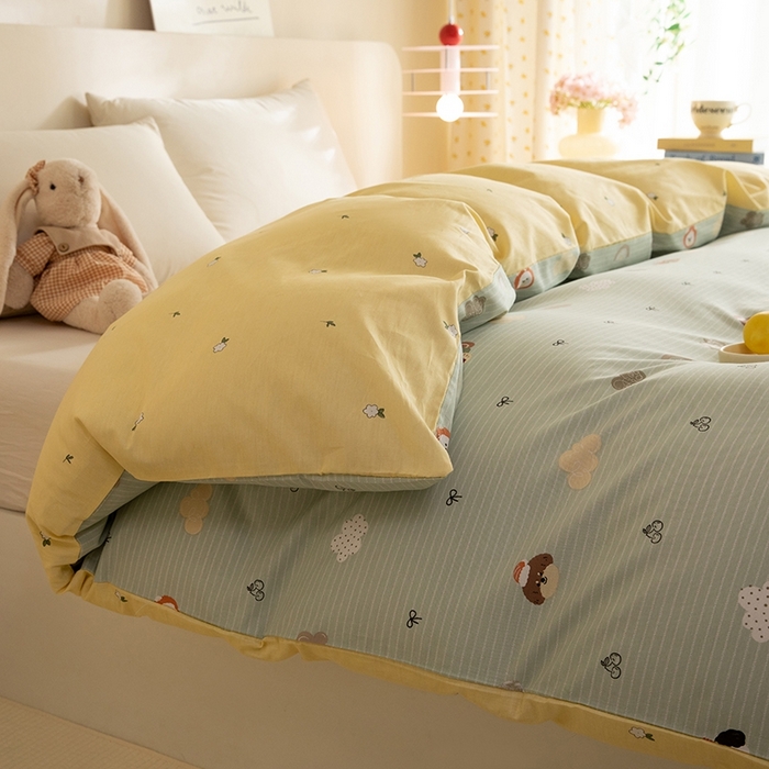 91家纺网 家纺一手货源 找家纺 八十八家纺 2025新款全棉12868系列单品被套 萌宠乐园