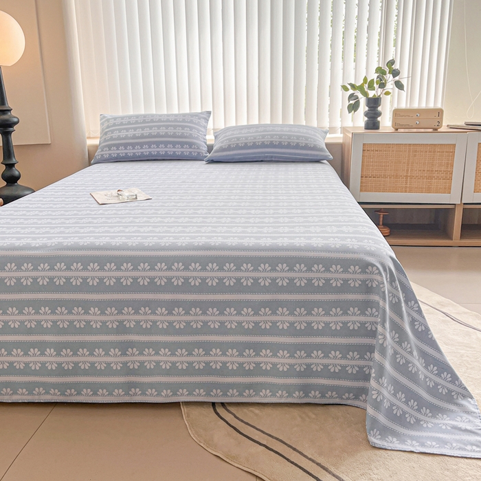 91家纺网 家纺一手货源 找家纺 金泰莱 2026新款工艺款原棉印花老粗布床单系列小时光