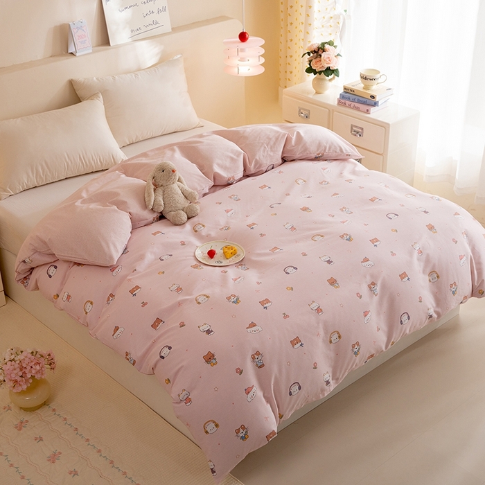 91家纺网 家纺一手货源 找家纺 八十八家纺 2025新款全棉12868系列单品被套 趣猫