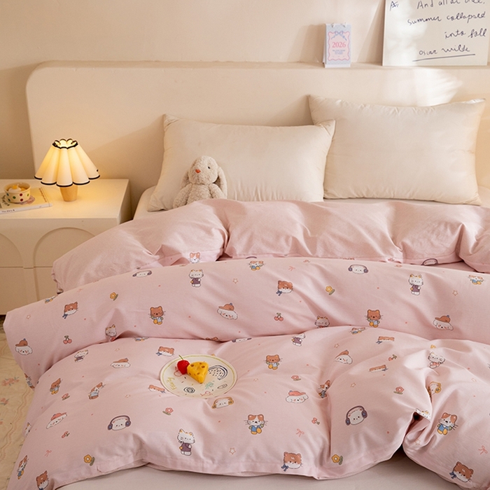 91家纺网 家纺一手货源 找家纺 八十八家纺 2025新款全棉12868系列单品被套 趣猫